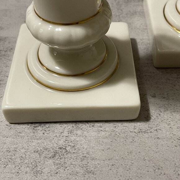 Lenox Set of Two Neoclassical Style 4" Footed Single Taper Candlestick Holders - Picture 4 of 6